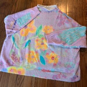 Natural Life Colorful Floral Sweater L/XL